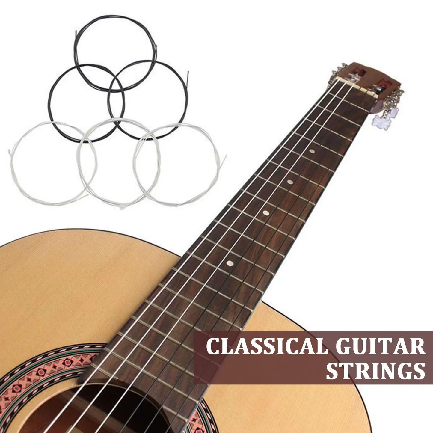 1 SET 6pcs Guitar Strings Nylon Silver Strings Set For Classical Classic Guitar Copper Guitar Strings Guitar Parts Accessories