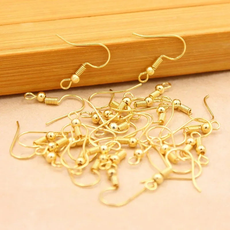 100/200pcs Stainless Steel Ear Hook Findings Clasps Hooks DIY Earring Supplies Accessories Earwire Jewelry for Making Parts